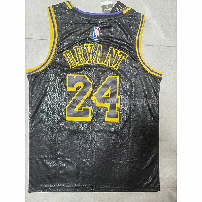 Maillot Los Angeles Lakers Kobe Bryant NO 24 Crenshaw Black Mamba Noir